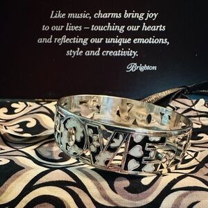 Retired NWT Brighton Love Block Bangle Bracelet JB3822